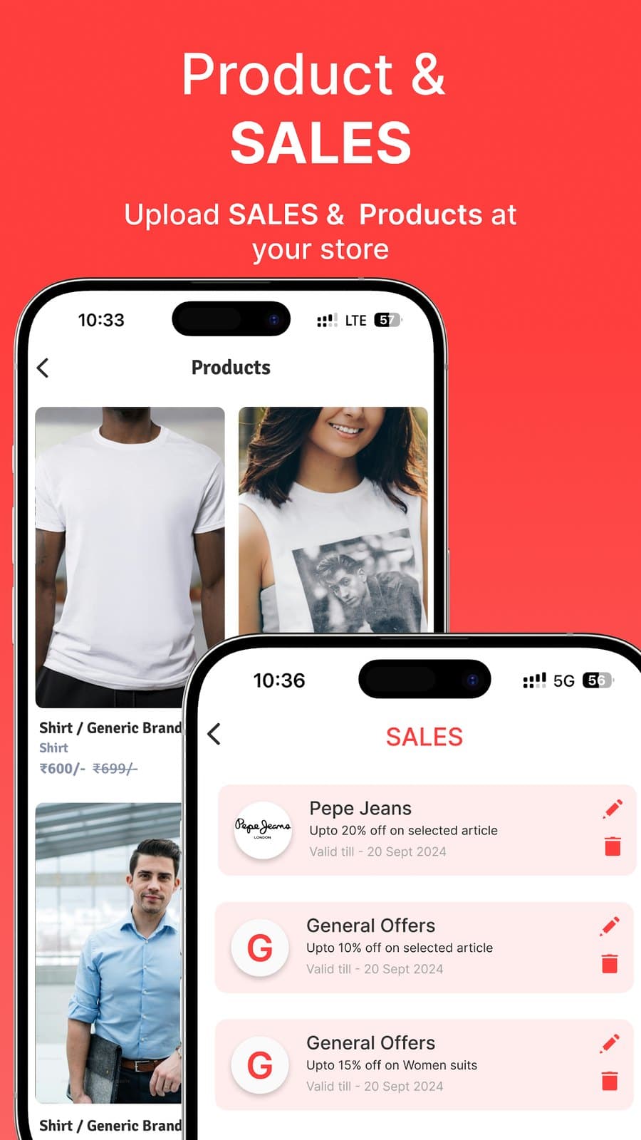 Upload products and sales to the store's page