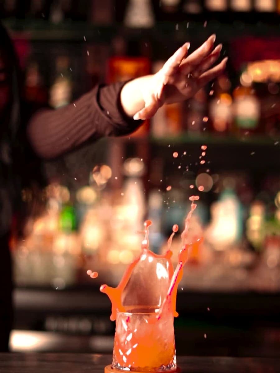 Signature cocktail filmed for a restaurant reel